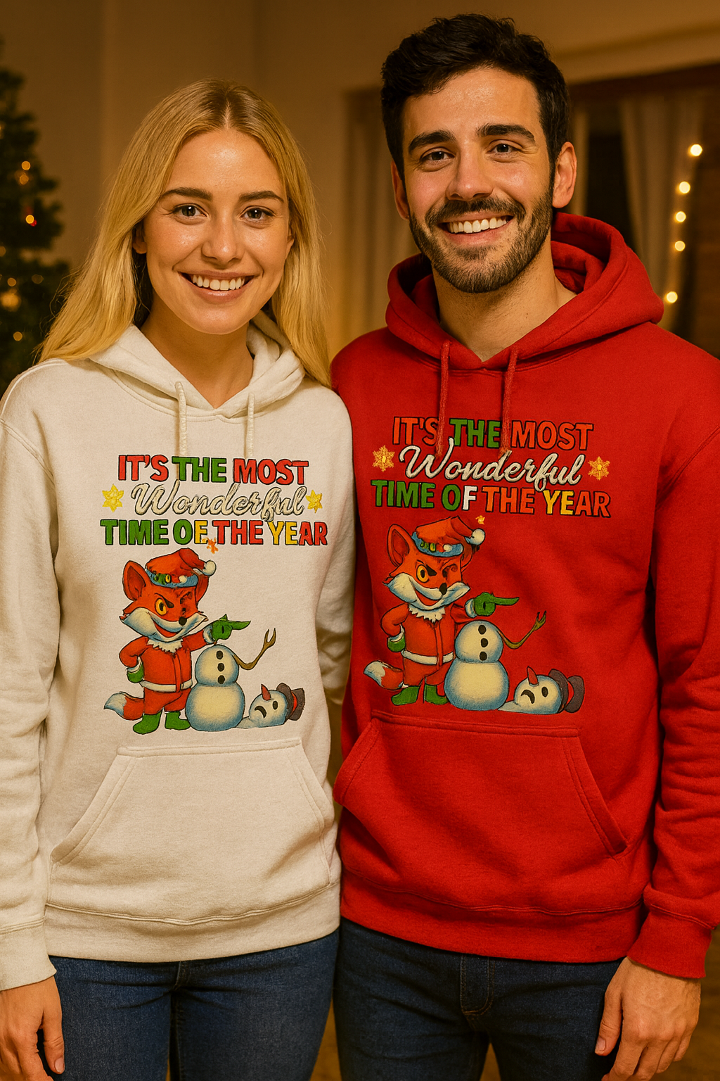 Grinchy Christmas Fox Hoodie – Cozy Holiday Mischief by LuckyFox