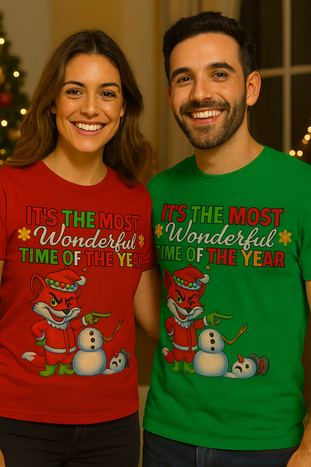Grinchy Christmas Fox Tee – Funny LuckyFox Holiday Shirt