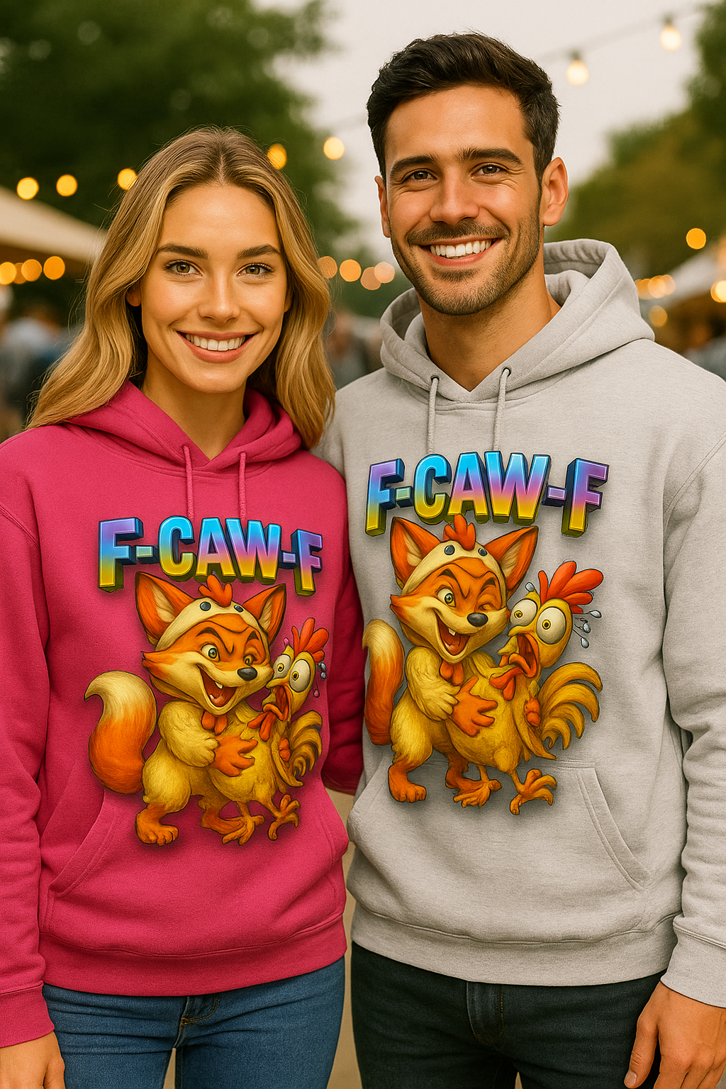 LuckyFox Chicken Squeeze Hoodie – Wild 3D F-Caw-F Cartoon Chaos