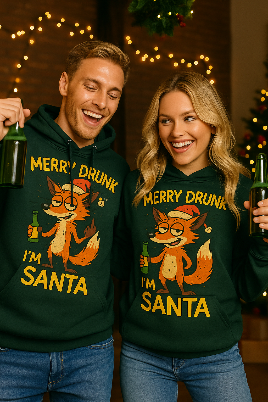 Merry Drunk I’m Santa Hoodie | Funny Christmas Drinking Pullover