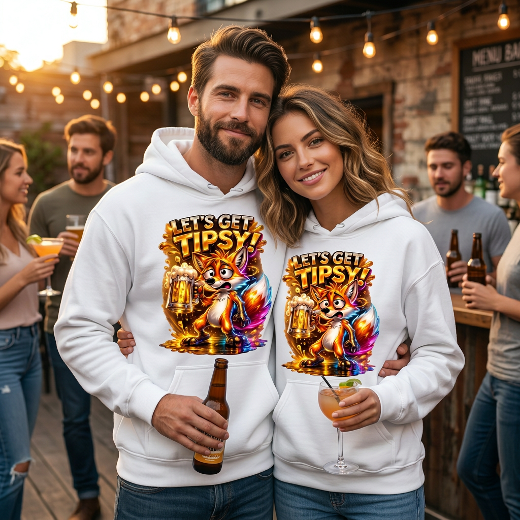 Tipsy Fox Hoodie | Funny Beer Mug Drinking Humor Design