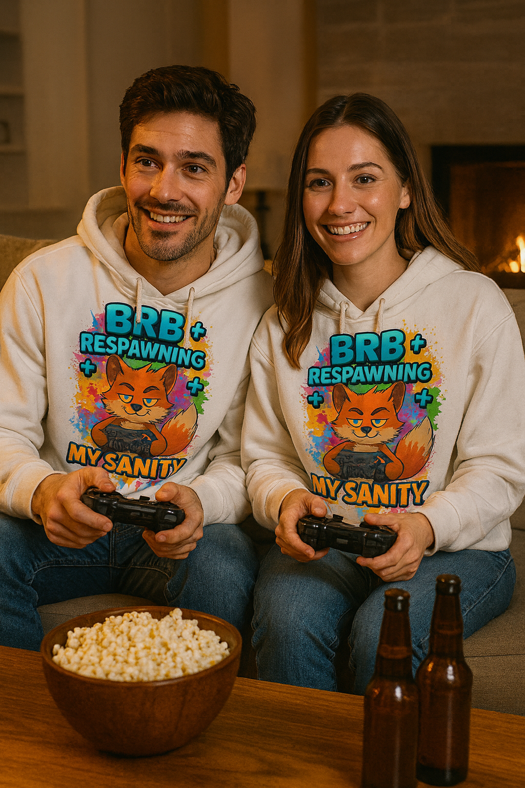 BRB Respawning My Sanity Fox Gamer Hoodie