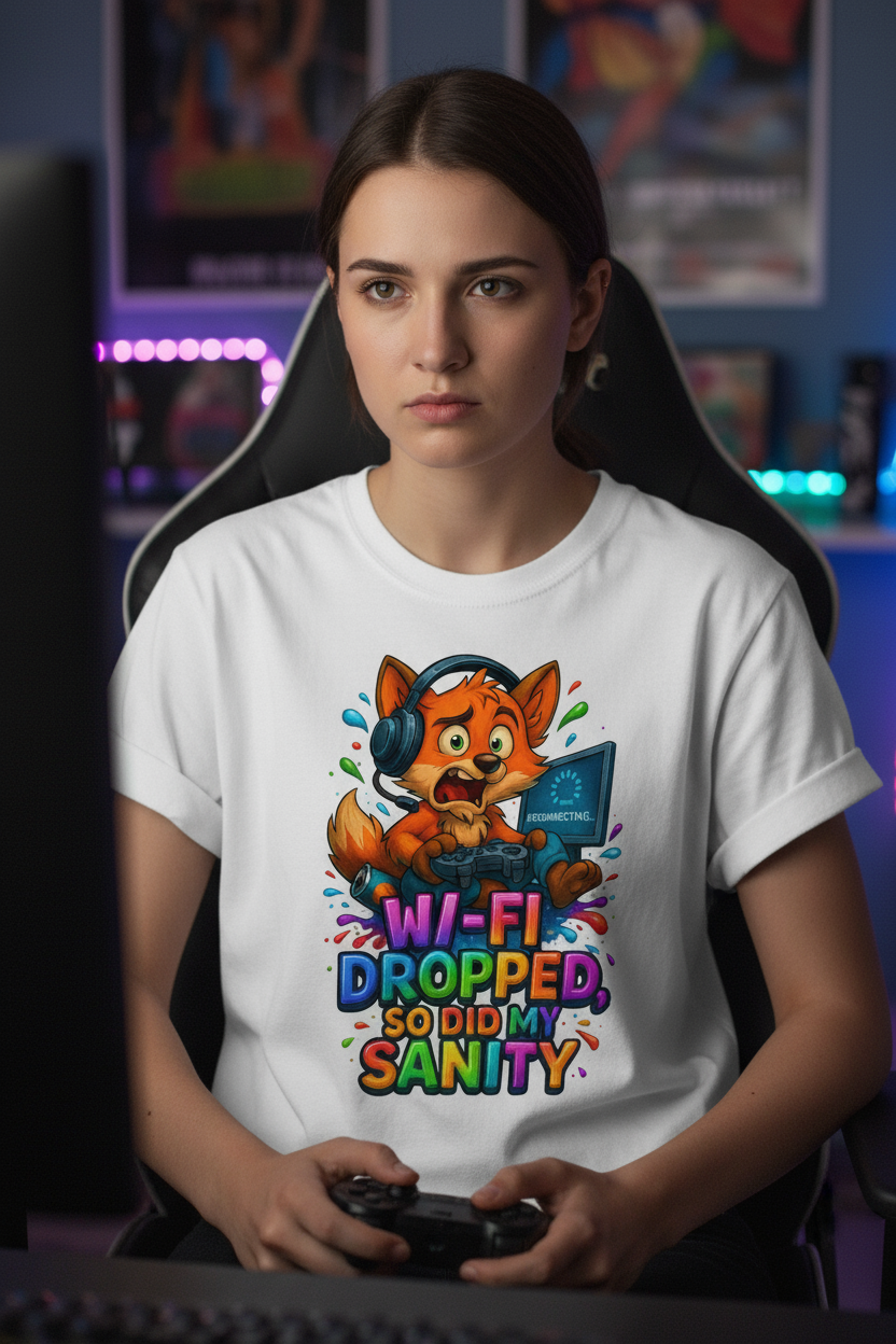 Wi-Fi Dropped So Did My Sanity Gaming T-Shirt | LuckyFox