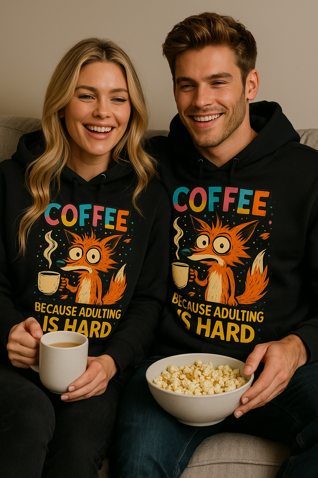 Sarcastic Fox Coffee Hoodie | Adulting Is Hard Pullover – Lucky Fox Merch