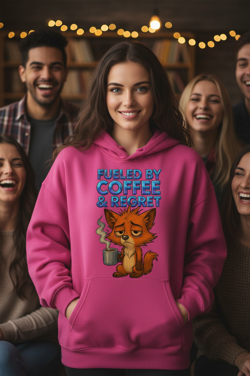 Funny Coffee Hoodie – Fueled by Coffee & Regret Design | LuckyFox