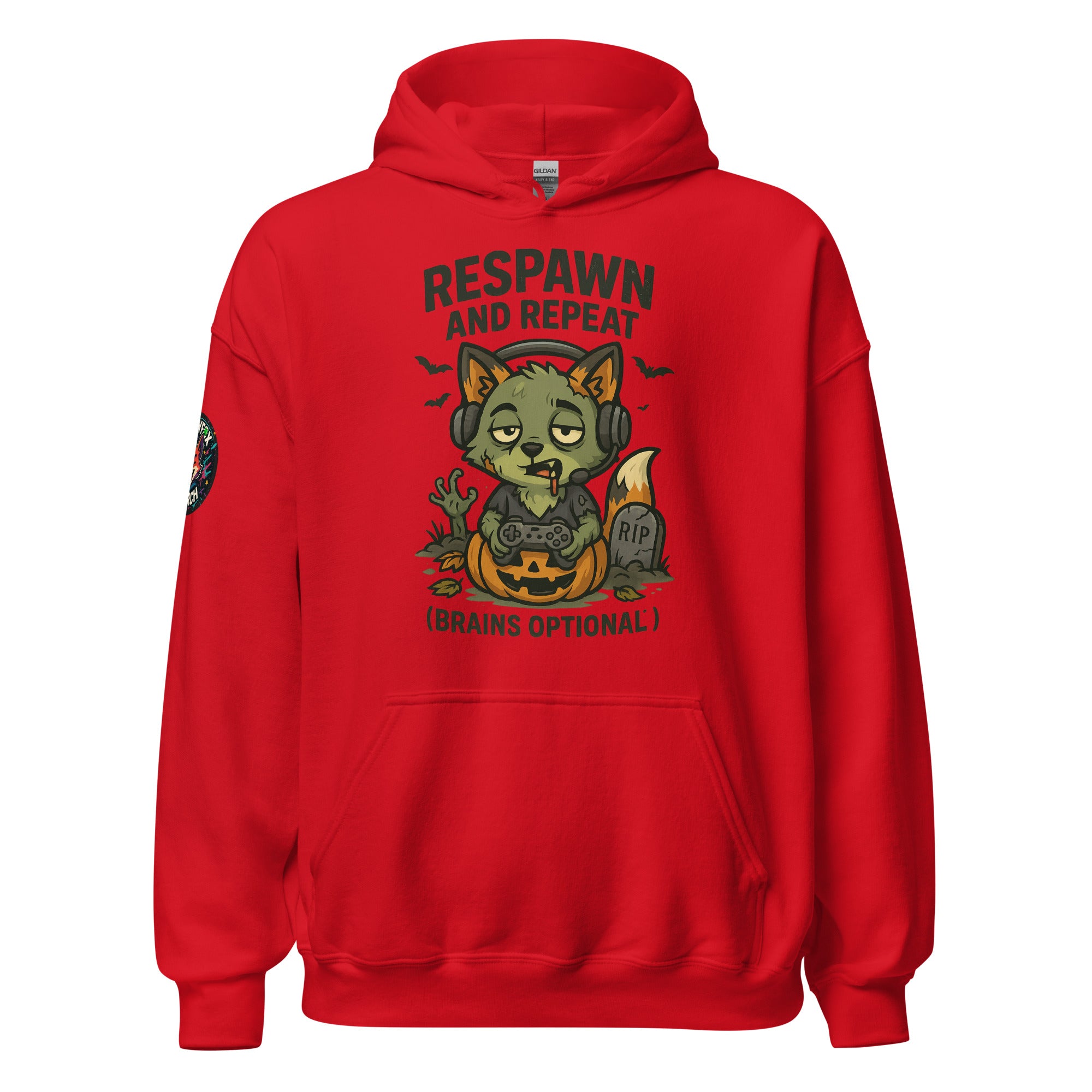 Respawn and Repeat Zombie Gamer Hoodie | Halloween Fox Pullover