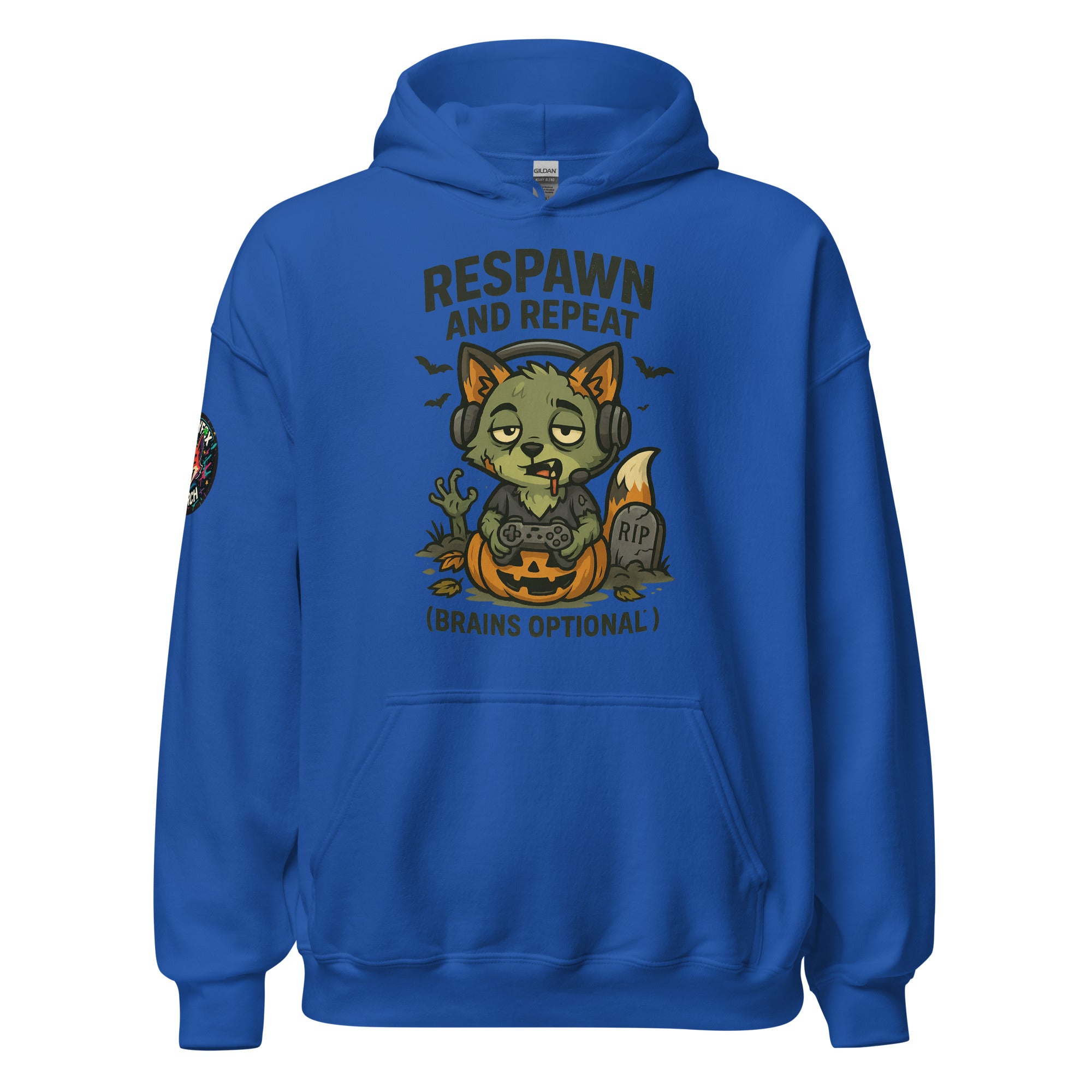  v1 hoodie レプリカ M 1/26本日のみこの価格‼️ Respawn and Repeat Zombie Gamer Hoodie | Halloween Fox Pullover